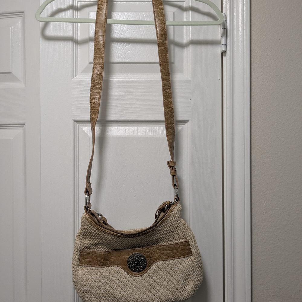 Giani Bernini Tan and Cream Shoulder Bag